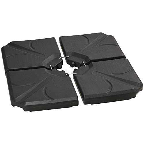 Outsunny Sonnenschirmständer 4-teilig Schirmgewicht, Schirmständer für Ampelschirm, Bodenkreuz befüllbar mit Sand/Wasser bis 18/14 kg Ampelschirmständer Gewichte Sonnenschirmfuß HDPE Schwarz