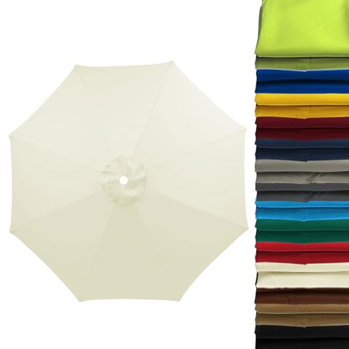 2m 2.7m 3.0m Sonnenschirm Ersatzbezug 6 Streben 8 Streben Terrassenschirm Bespannung Stoffbezug, Gartenschirm Ersatz-Überdachung, Für Ampelschirm, Hof, Garten, Strand, Pool(Stärke:white,Size:2 .70m-8St