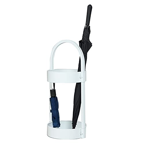 Generisch Leichter Luxus-Regenschirmeimer für Haushalt und Hotel, wasserdicht und rostfrei, mit 4 Haken, 33 x 69 cm (Farbe: Weiß)