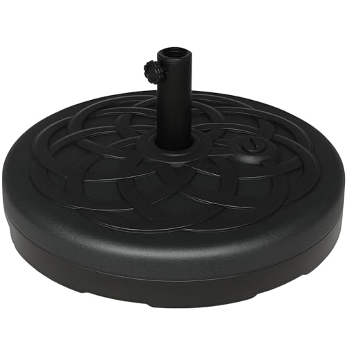 Outsunny Sonnenschirmständer bis 35 kg befüllbar Schirmständer, Rund Schirmhalter, Schirmgewicht, Ständer für Sonnenschirm Ø38/48 mm, für Balkon, Terasse, Garten, Schwarz