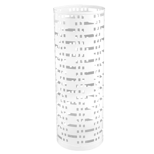 Runder Schirmständer aus Metall, stilvolle Aufbewahrungsbox für Regenschirme und Gehstöcke, einfach zu bedienen, modernes weißes Design, perfekt für Zuhause und Büro