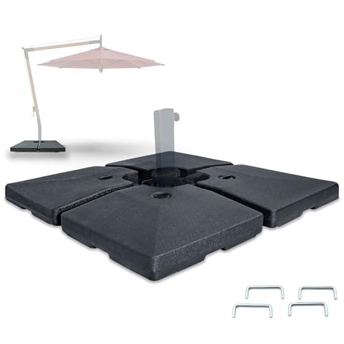 osoltus 4 x Einlegeplatten Ampelschirm Kreuzfuß befüllbar 92kg