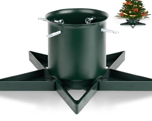 PUDO Christbaumständer Weihnachtsbaumständer Tannenbaumständer mit Wassertank: Baumständer Weihnachten mit Wasserbehälter Christmas Tree Stand für Bäume bis 2m Stamm 3-12cm Star Grün