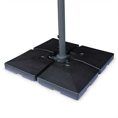 Alice's Garden - Set mit 4 quadratischen Platten 51,5 x 51,5 cm zum Beschweren vom Sonnenschirm - Für Ampelschirm, Freiarm-Sonnenschirm mit Kreuzfuß, Basis, Sockel, Gewicht, Ballastplatten