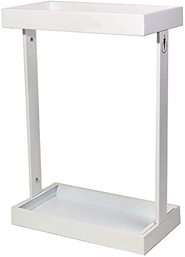 WUNMSKZR Quadratischer Schirmständer mit 12 Löchern und 4 Haken, Schirmständer aus Metall für Stöcke, Baseballschläger, für Zuhause, Büro, Aufzug, Eingang, weiße Schirmständer