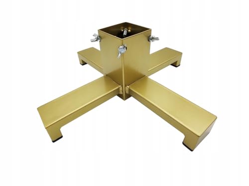 Generisch Weihnachtsbaumständer Baumständer Christbaumständer Metall Loft Gold 40x40cm