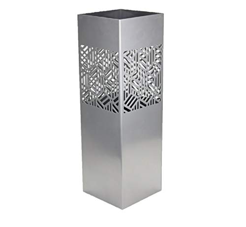 Regenschirmständer, quadratisch, Metall silber 15.5x15.5x49 cm