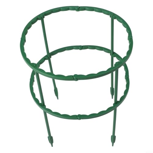 Yhenlovtt Pflanzenstützpfähle Set Halbrund Kunststoff Garten Kletterspalier für Hortensien, Rosen & Tomaten Pflanzen 15,5 x 25 cm 12-teilig Dunkelgrün