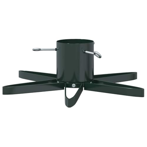 vidaXL Weihnachtsbaumständer 1.73 Grün 49 x 49 x 15,5 cm Stahl, Stylischer sternförmiger Weihnachtsbaumständer, modernes Design, stabil für Feiertagsgebrauch drinnen und draußen