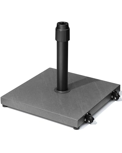 JOINHOM 20,4 kg Terrassenschirmständer – robuster Schirmständer für Terrasse und Markt, für Terrasse mit Rollen, Pool, Balkon, windabweisendes Design, Grau