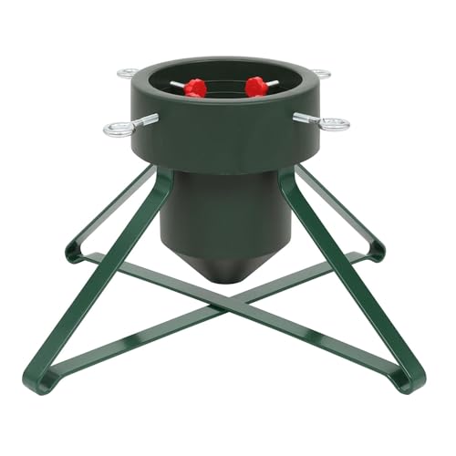 Harbour Housewares Klassischer echter Weihnachtsbaumständer – Grün – 3 Zoll (7,6 cm) – mittelgroßer lebender Weihnachtsbaum-Dekor-Weih nachtsbaumhalter aus Metall für 5,5 Fuß Höhe mit Wasserhalter