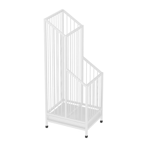 Sharplace Schirmständer aus Eisen, Schirmaufbewahrung, Organizer, Mehrzweck-Schirmständer für Büro, Flur, Eingang, Wohnung, Weiß