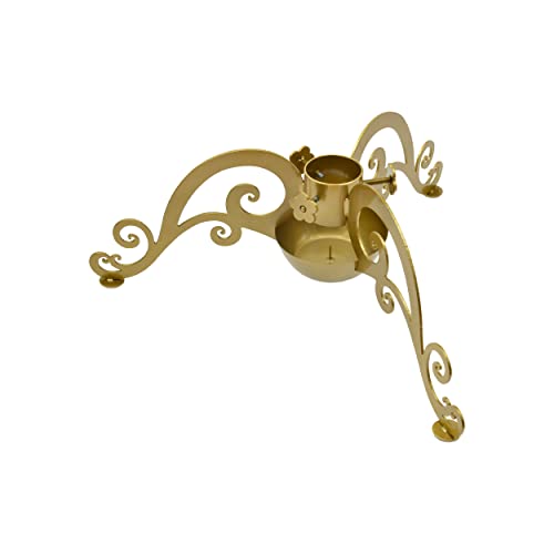 MORIA DESIGN Weihnachtsbaumständer aus Metall - Maße 59×69×26 cm, Pulverbeschichtet in Gold, inkl. Wasserbehälter - Christbaumständer für lebende Bäume