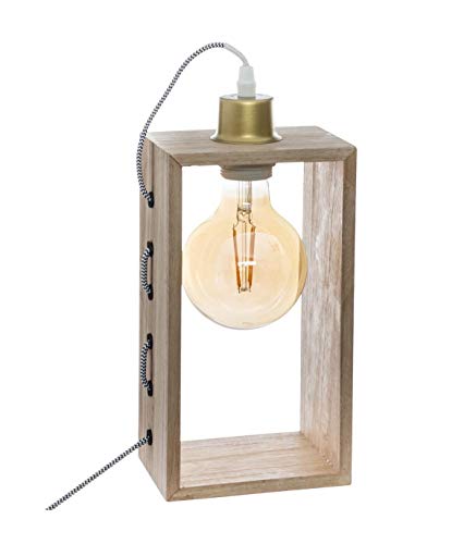 Atmosphera – Designer Lampe Iwata aus Holz, Höhe 28 cm