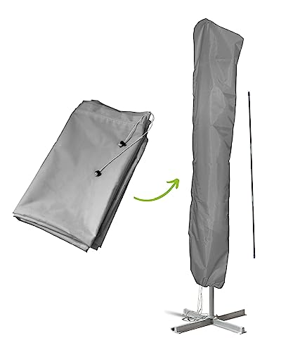 casmartis Sonnenschirmhülle mit Stab für Schirme bis Ø 3,5 m (rund) | 3 x 3 m (eckig) - Wasserdicht, UV-beständig - Premium Sonnenschirm Schutzhülle