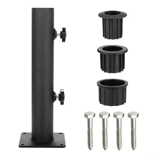 WIIYENA Schirmständer Edelstahl Sonnenschirm Standrohr Sand Wasser Stange mit Reduzierringen 48 38 32 mm Garten Outdoor Stützhülse Halter