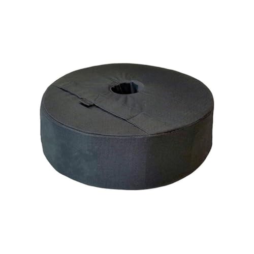 MonoSora Befüllbarer Sandsack für versetzten Schirmständer, 45,7 cm, rund, beschwerter Boden mit seitlicher Schlitzöffnung, kompatibel mit Ampelschirm, 46 cm, Schwarz, 1 Packung