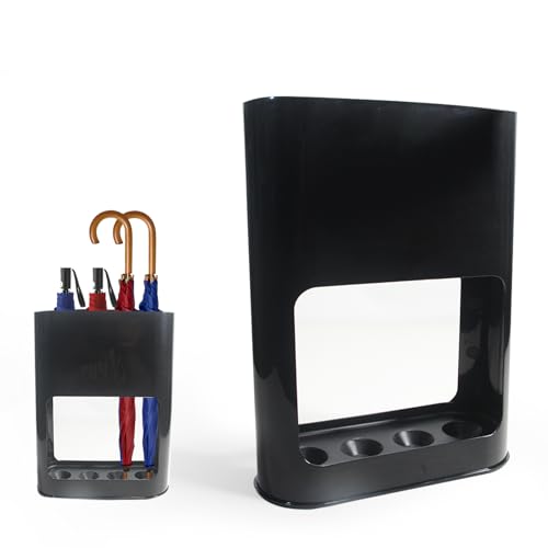 LANZLC Schirmständer, Regenschirmständer mit Abnehmbarer Abtropfschale, Schirmhalter 4 Slots, Kunststoff Regenschirm Halter für Regenschirme Innenbereich Aufbewahrungsregal Eingangsbereich