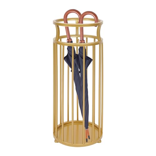 WINPANG Schirmständer aus Metall,Eleganter Schirmständer Gold Eisen Für Zuhause Hotel Büro Eingangsbereich Stilvoll Regenschirm Halter Ständer Modern