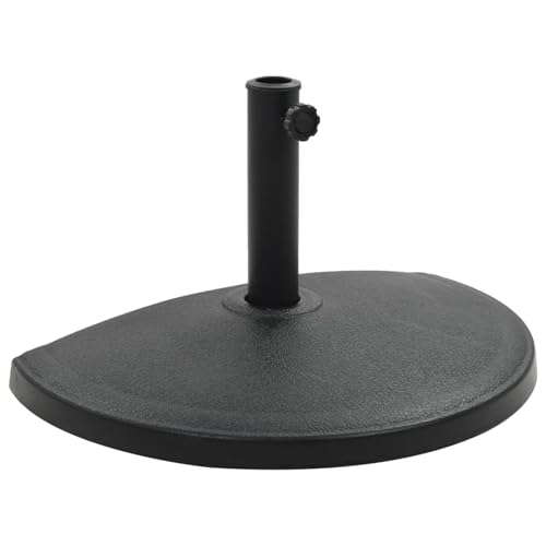 Gecheer Sonnenschirmständer Schirmständer Schirmhalter Sonnenschirm Ständer Fuß Sonnenschirmhalter Schirm Halbrund 15 kg Schwarz Polyharz