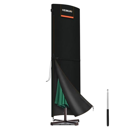 HEIMUNI Sonnenschirm Schutzhülle Wasserdicht Abdeckhauben für Sonnenschirme 3 bis 5 M Große Sonnenschirm Hülle, Winterfest UV-Beständig Wetterfeste Abdeckung Sonnenschirm, 280x65/65cm