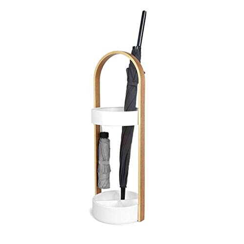 CZWYF Holz Schirmständer Platzsparender Schirmhalter Ideal für den Eingang der Haustür (weiß)