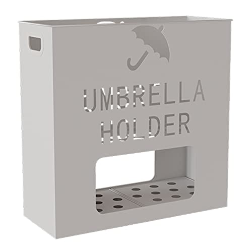GUIXAN Schirmständer, großer Schirmständer mit Tragegriff, Schirmhalter-Organizer aus Metall, belüfteter Schirmständer für den Flur des Hotelapartments/Weiß