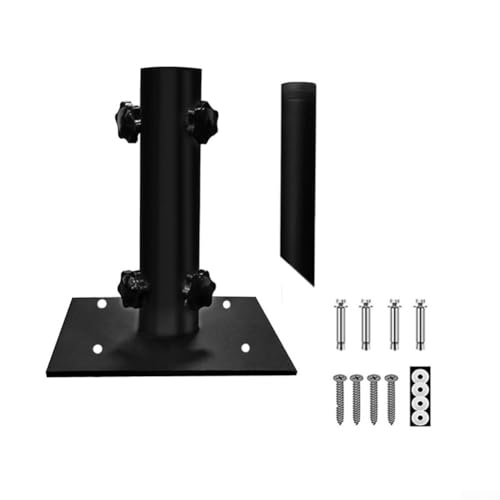 Whychstore Terrassenschirmständer aus Metall, strapazierfähig, quadratisch, Schirmständer, Terrassenschirm, Outdoor-Halterung, ?3,8 cm - 4,8 cm für Beton, Holzdecks, Rasen