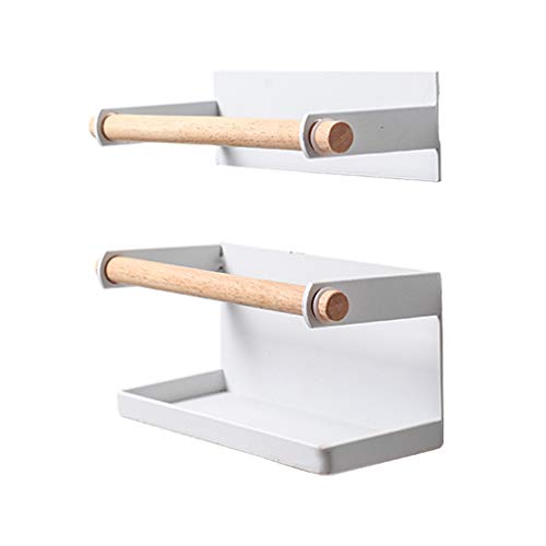 YIZITU 2 Stück/Set Nordic Eisen Holz Magnet Aufbewahrungsregal Wandmontage Schirmständer