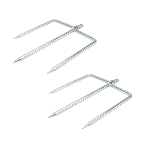 BESPORTBLE 2 Stück Dreipoliger Erdungsstecker Schirmständer Multifunktional Überdachung Geländer Deck Schwimmbad Rollen Fahnenstange Terrassentisch-schirmloch Fahnenmastständer Eisen Silver