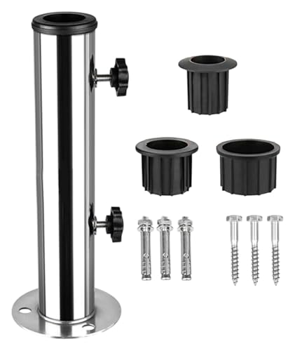 Robuster Schirmständer für Terrassenschirm, Edelstahl, für den Außenbereich, Garten, Sonnenschirmständer für Terrasse (Silber)