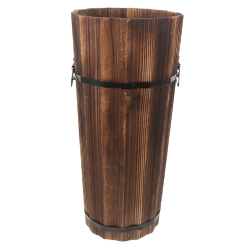 MAGICLULU Schirmeimer aus Holz Schirmhalter Stand schirmständer basis regenschirmständer modern umbrella holder Schirmständer im Innenbereich langer Regenschirm-Aufbewahrungs ständer hölzern