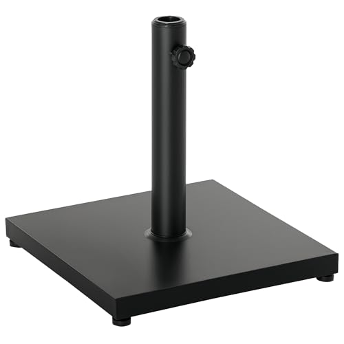Outsunny Sonnenschirmständer 13 kg Schirmständer, Quadratisch Schirmhalter, Schirmgewicht, Ständer für Sonnenschirm 35/38/48mm Rohrdurchmesser, für Balkon, Terasse, Garten, Schwarz
