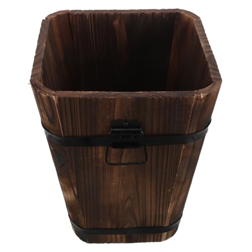 HEATSHAKING Rustikales Schirmständer-regal Aus Holz, Freistehend, Vintage-schirmständer Aus Holz, Korb, Blumenvase Für Eingangsbereich, Flur Und Terrasse