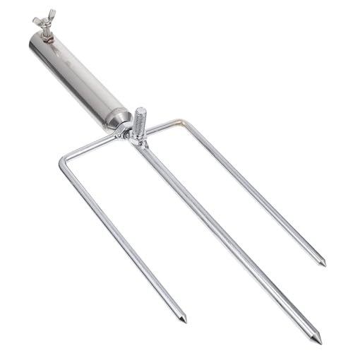 Supvox Multifunktionaler Erdspieß Sonnenschirmhalter aus Edelstahl Einfacher Aufbau Stabiler Strandschirmhalter für Garten Camping und Angeln Leichter Tragbarer Schirmständer für