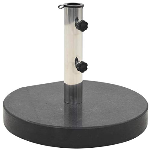 Festnight Sonnenschirmständer | Rund Schirmständer | Mit 2 Rollen und 2 Rutschfesten Pads | Durchmesser von 38 mm geeignet | Schwarz Granit 30 kg 45 cm