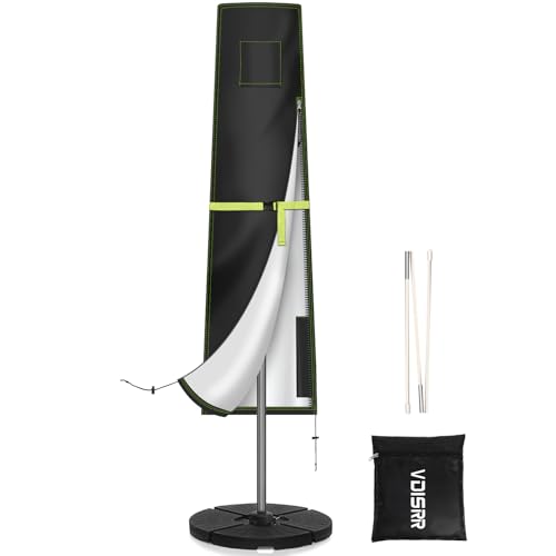VDISRR Sonnenschirm Schutzhülle, Sonnenschirm Abdeckung mit Stab und Reißverschluss, UV-Schutz 50+, 190x32/50cm, für Mittelstockschirme bis Ø 350 cm oder 200 x 200 cm bis 250 x 250 cm