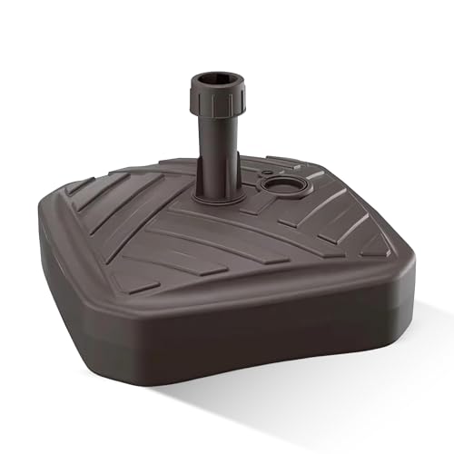 GARDENIX Sonnenschirmständer Quadratisch Braun aus Kunststoff befüllbar mit Sand, Wasser, Kies zu Garten, Strand, Terrasse -Sonnenschirm Schirmhalter Schirmständer Schirmständer Ständer