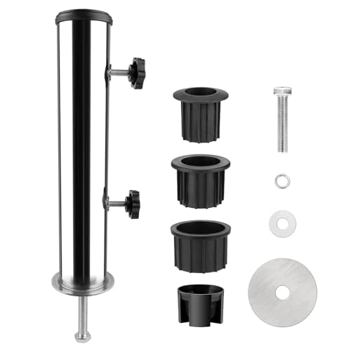 Universal-Standrohr Aus Edelstahl, Sonnenschirmständer, Universal Sonnenschirmstandrohr, Mit 3 Tlg Reduzierring(48/38/32 Mm) Sonnenschirm Hülse Stände Für Strand Erde Wiese Garten Freizeit Und Camping