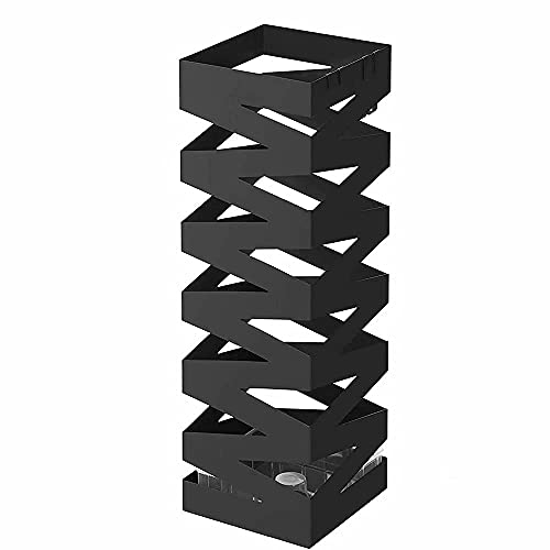 GUIXAN Schirmständer für den Flur, Schirmständer aus Metall, quadratisch, Schirmständer aus Eisen, Schirmständer für den Haushalt, weiß, 17 x 17 x 48,5 cm