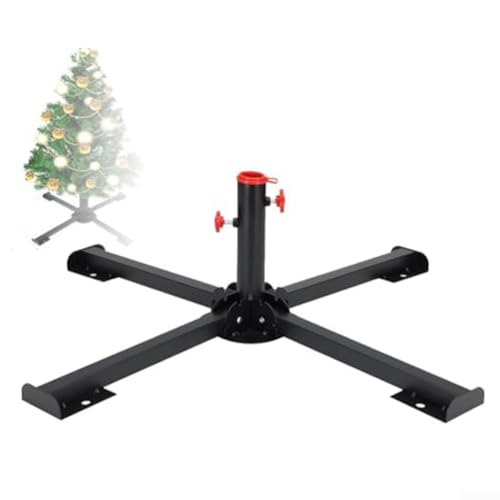 Jotekonoby Zusammenklappbarer, robuster Weihnachtsbaumständer aus Stahl, verstellbare Basis für künstliche Bäume bis 3 m, für Innen- und Außenbereich (#58 schwarz)