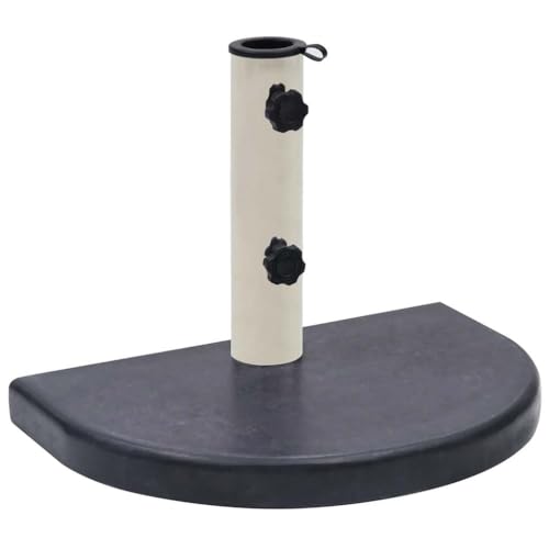 vidaXL Schirmständer Halbrund Sonnenschirmständer Schirmhalter Sonnenschirmhalter Sonnenschirm Ständer Fuß Terrasse Garten Schwarz 40x28x4cm Granit