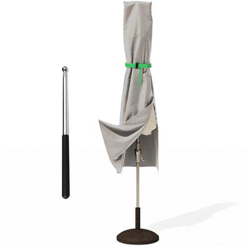 Rouzin Schutzhülle Sonnenschirm Abdeckung Ampelschirm Wetterfest für Ø 2-4m, Abdeckhauben für Sonnenschirme Anti-UV, Sonnenschirmhülle mit Stab, Sonnenschirm Abdeckung 175 x 30.5 x 36.5cm