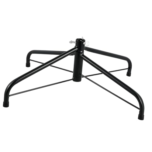 MUELODSIC Weihnachtsbaumständer aus Klappbarem Metall Stabiler Eisenhalter für Künstliche Weihnachtsbäume Fuß Faltbare Basis in Schwarzgrün für Sichere Baumdekoration