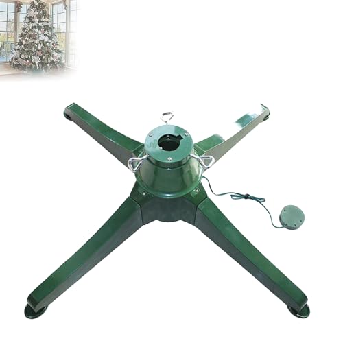 Elektrischer Weihnachtsbaumständer, 360° drehbare Basis mit wiederaufladbarem Netzteil, für künstliche Bäume bis zu 7,5 Fuß und 1,26 Zoll Stammdurchmesser, Innendekoration 65 cm