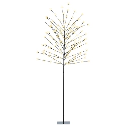 Lichterbaum 180 cm für Außen un Innen Strom betrieben - 160 LED - Deko Baum warm weiß beleuchtet mit Timer - Weihnachten Advent Winter Deko Beleuchtung für Garten
