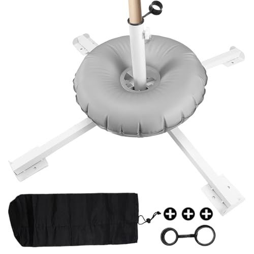 Klappbarer Schirmständer Sonnenschirm, Sonnenschirmständer aus Metall, mit Gewichtstasche 12 Liter Sand/Wasser, Sonnenschirm Ständer Boden, für Terrasse Oder Garten