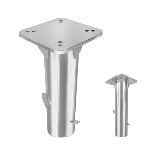 XINZI Universal Bodenplatte für Sonnenschirm und Ampelschirm Bodenhülse Metall Sonnenschirmständer Gartenschirm Kurbelschirm Bodenanker Grundplatte Schirmständer, Silber