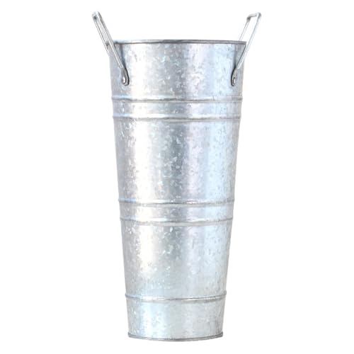 Schirmständer, Metall-Schirmaufbewahrung seimer, aus verzinktem Eisenblech, robust und langlebig, im Vintage-Look, geeignet for Eingangsbereiche und Hotelzimmer.(Silver)