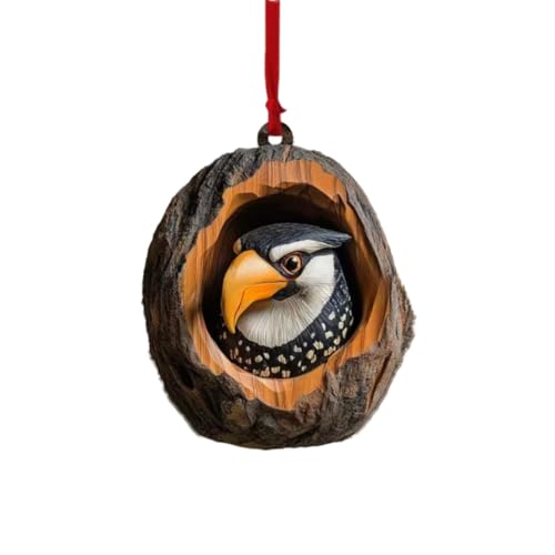 Tier-Weihnachtsschmuck Weihnachtsbaum Tiermuster 2D Acryl Ornament Tierdekoration Saisonale Dekoration für Weihnachtsbaum Decke Weihnachtsdekoration Andenken Geschenke Hängend an Seil (R,